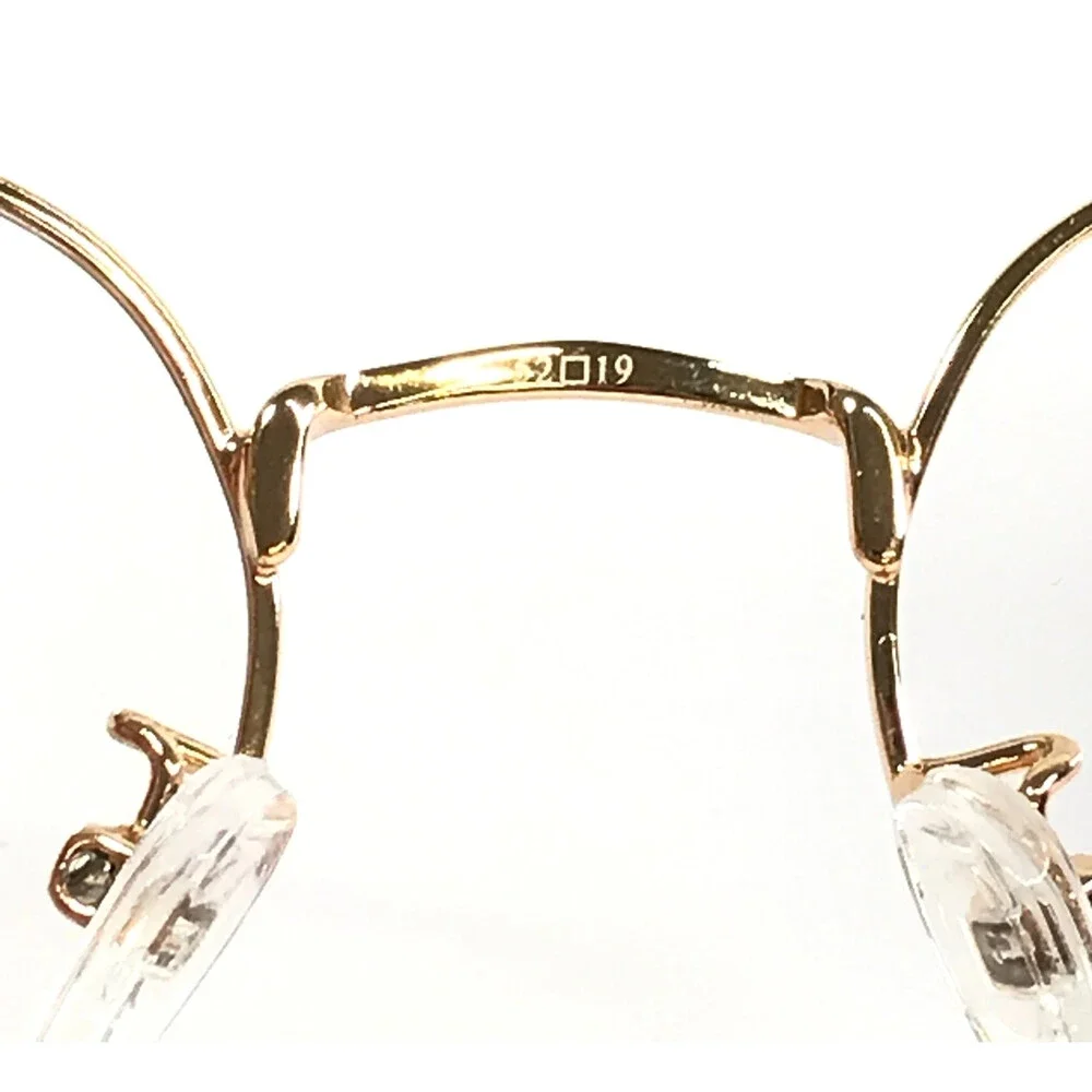 New Globe Eyeglasses Frames L5177 Shiny Gold Round Wire Rim 52-19-140